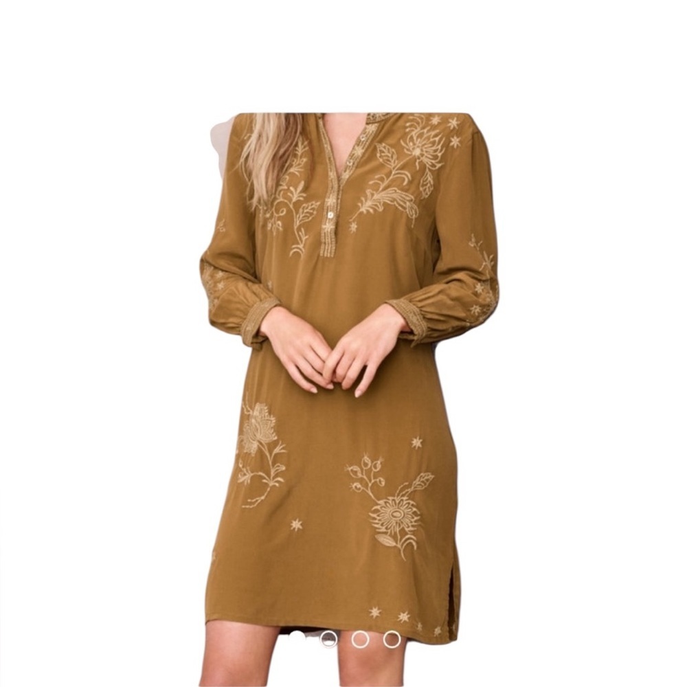 EUC Johnny Was Phiona embroidered tunic dress size Medium boho relaxed